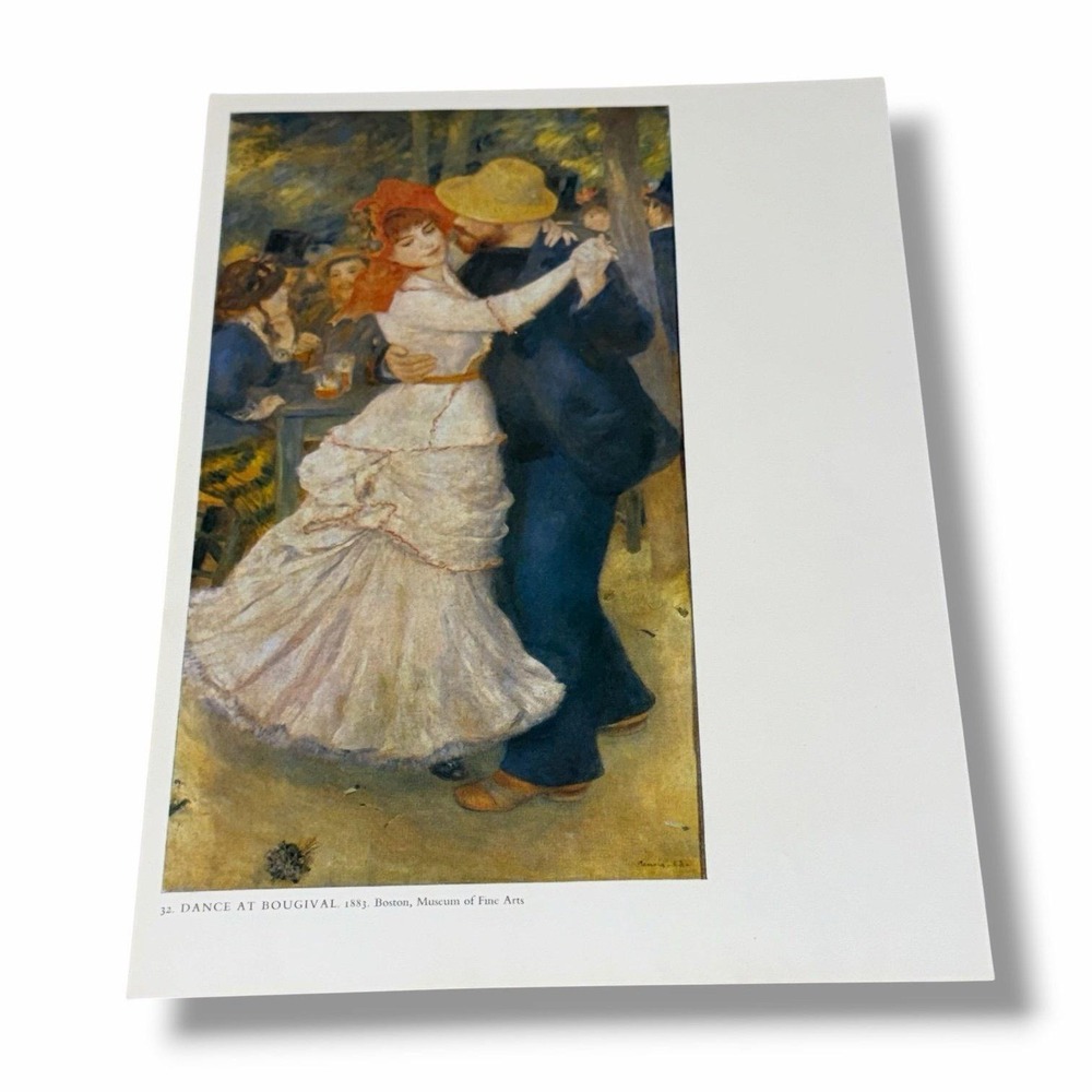 Vintage Art Book Plate Illustration Dance at Bougival Auguste Renoir AE